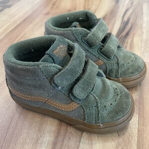 Vans Toddler Green Suede Velcro Shoes